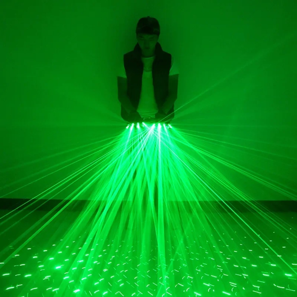 Led Gloves Music - Yeşil Lazer Eldiven Lazer FlashFinger Giydirme